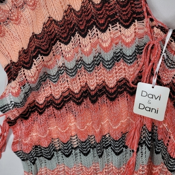 Davi & Dani Under Cover Swim Cover-up Crochet Boho Women’s Pink Combo Sz 2XL NWT - Picture 2 of 8